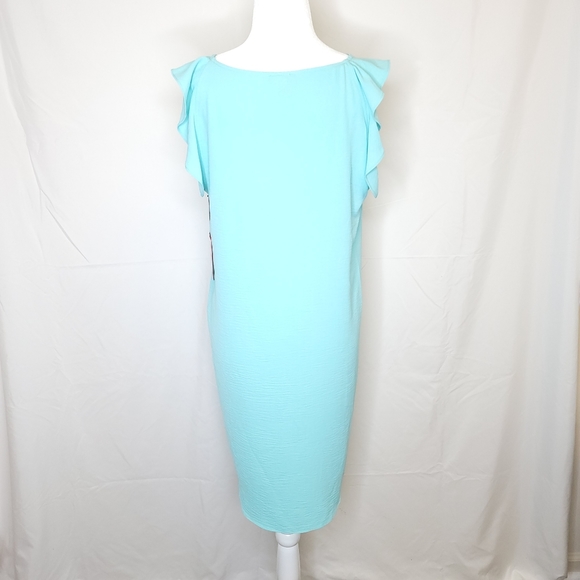 NWT Vince Camuto Flutter Shoulder Crinkle Twill Dress - Picture 5 of 5